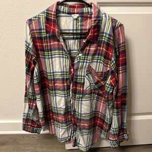 Aerie Multicolor Plaid Button-Up Shirt